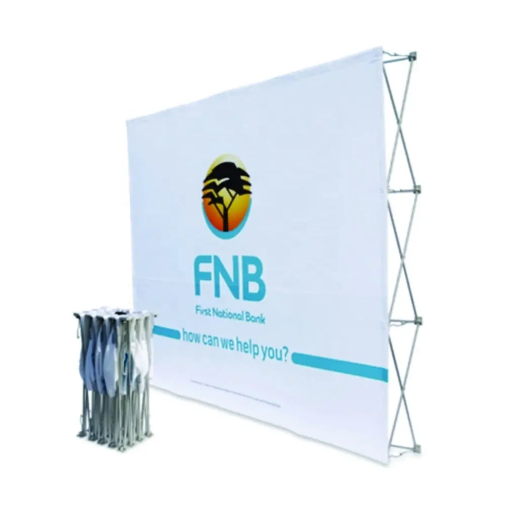 Beter Display Tentoonstelling Stof Achtergrond Pop Up Booth Banner Stand Display Met Custom Logo