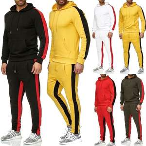 ชุดวอร์มมีฮู้ดสำหรับผู้ชาย,ชุดวอร์มกางเกงวอร์มแบบสวมศีรษะกางเกงกีฬาสีพื้นปี2022 - Product Image 6