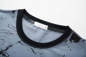 2024 Trending Summer wear áspero diseño desgastado dobladillo curvo algodón orgánico manga corta ropa casual de talla grande camiseta unisex - Product Image 5