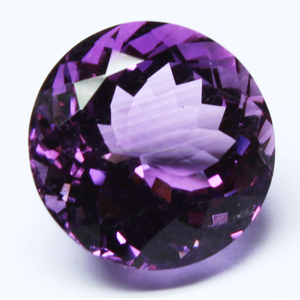 พลอยอเมทิสต์สีม่วงทรงกลมธรรมชาติ เจียระไนแบบเหลี่ยม  ยี่ห้อ GEMFORTE INC  ขนาดมาตรฐาน ขายส่ง พลอยประจำเดือนเกิดธรรมชาติ - Product Image 2
