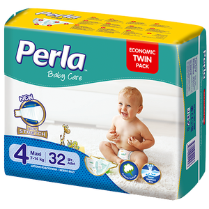 Paquete Doble de Pañales para Bebé PERLA con Superficie Seca de Tela No Tejida, Absorción y Protección Contra Fugas - Product Image 1