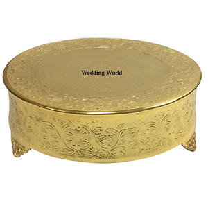 Ensemble de trois présentoirs à gâteau en métal de créateur Supports à gâteau faits à la main de haute qualité Taille personnalisée Nouveau présentoir à gâteau en métal fantaisie de luxe - Product Image 4