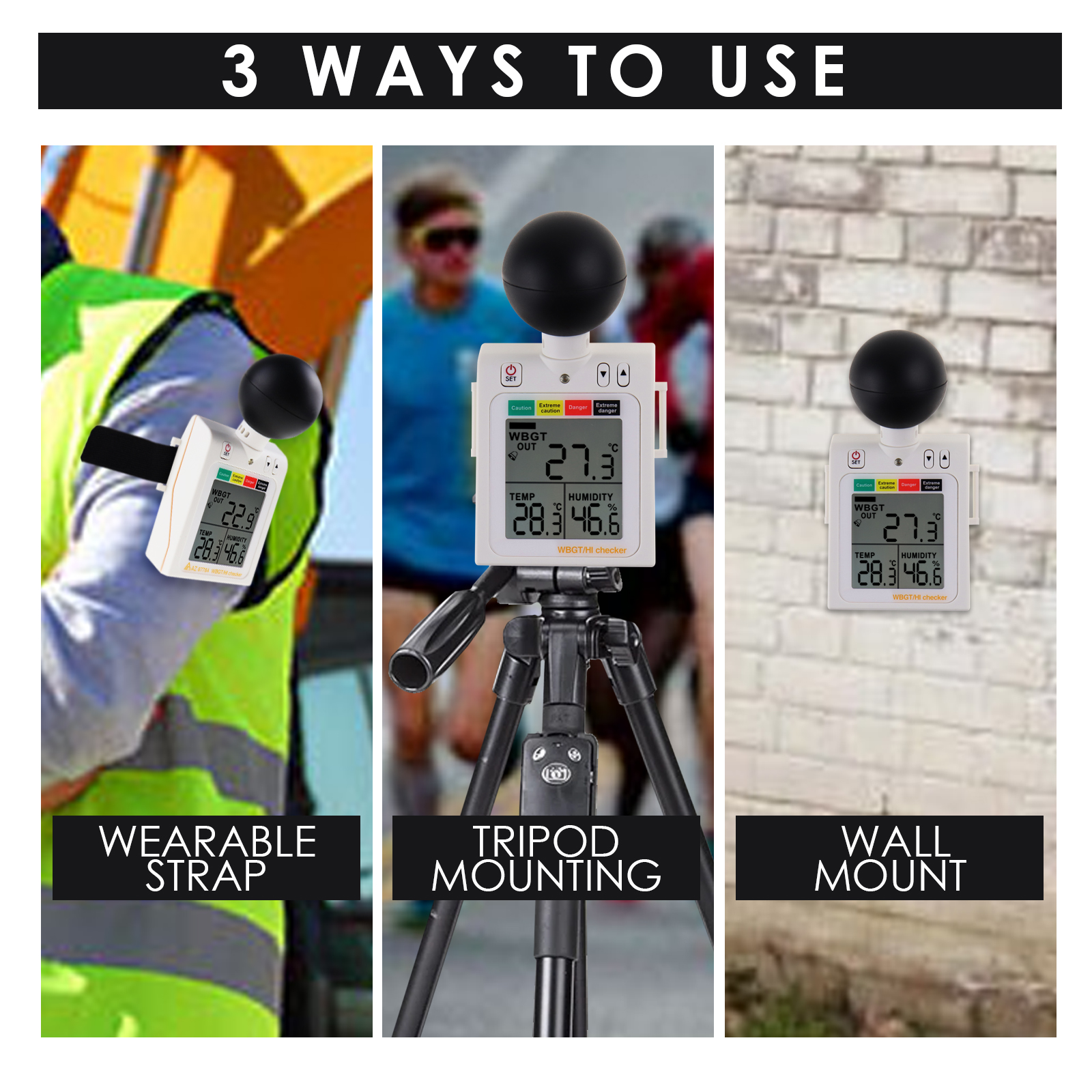 2-in-1 WBGT + HI Heat Index Checker - Prevent Heat Stress