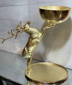 Bol decorativo para servir comida, cuenco de Metal de diseño moderno para el hogar, Hotel, restaurante, color dorado - Product Image 4