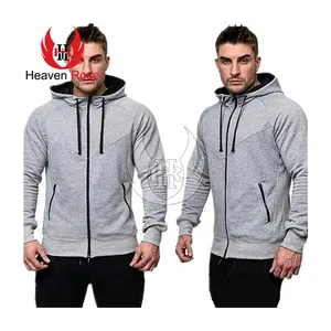 Sudadera con capucha de corte americano para hombre, ropa deportiva masculina con cremallera, color rojo, a la venta