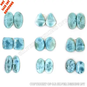 Commercio all'ingrosso larimar cabochon, 9 pairs 12x14-10x20mm pera ovale della pietra preziosa 23.3 grammi, commercio all'ingrosso orecchini pair pietre di vendita calda forniture