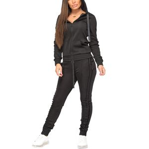 Ropa deportiva informal con cremallera personalizada XL de talla grande para mujer, chándal de terciopelo con estampado de lavado ácido, chándal reflectante transpirable para gimnasio - Product Image 1