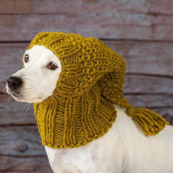 Y-Z Custom Pet Clothing Hats Warm Tassels Winter Wool Neck Ear Warmer Hand  Knitted Dog Snood