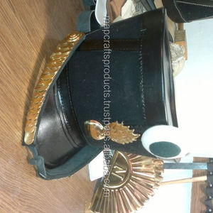 Vente en gros de chapeaux Shako Vintages High pour hommes 100% en cuir et laine véritable avec logo OEM russe 1811 - Product Image 4