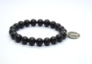 Bracelet en pierres précieuses en vrac à motif naturel rond de 20mm avec perles en bois colorées et bijoux en perles de bois - Product Image 2