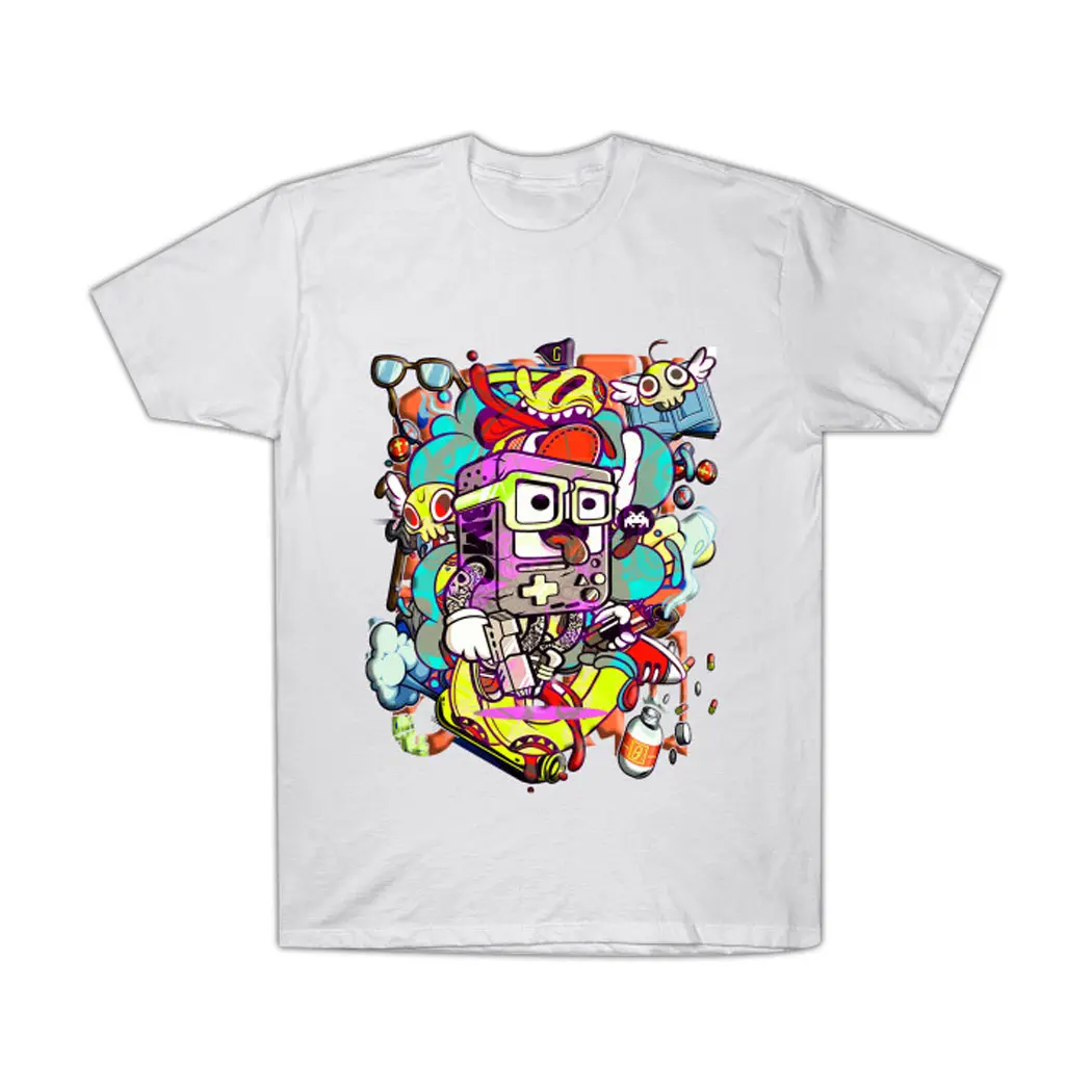 T-shirt con stampa a sublimazione t-shirt hip-hop da uomo in cotone a maniche corte in poliestere T-shirt con stampa a colori Tie-dye