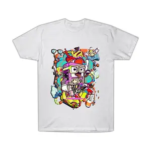 Sublimation Print T-shirt Hip Hop Men Short-sleeved Cotton Polyester T-shirt Tie-dye Color Printing T-shirt