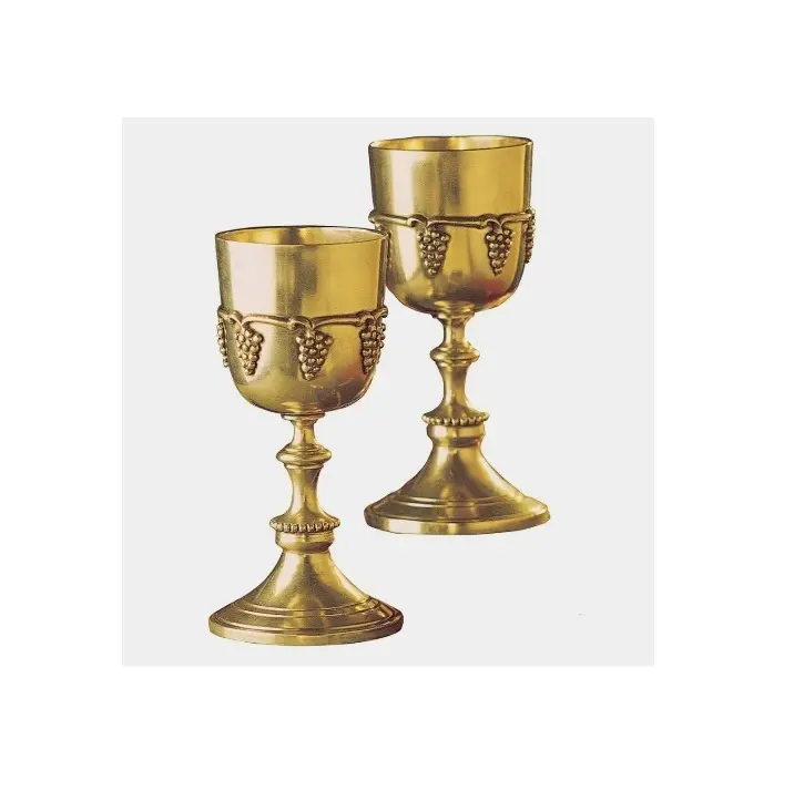 Cabaça de bronze de metal elegante, conjunto de vidro de vinho de cobre acabado para decoração de mesa de jantar e restaurante