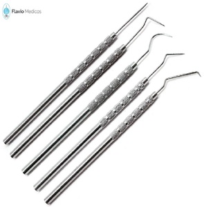 Juego de 5 sondas dentales Explorer Instruments Acero inoxidable Titanio Clip manual Instrumentos de examen Higiene Limpieza Examen - Product Image 1