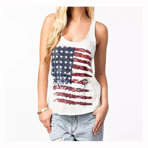 Nuevo diseño logotipo personalizado Color azul marino camiseta de gimnasio para mujer 100% camisetas sin mangas de algodón transpirable encaje de secado rápido bordado 3D Fitness Yoga - Product Image 4