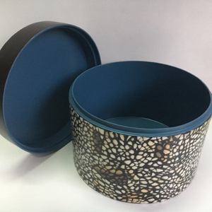 Lacquer cylinder <b>box</b> with marble pattern made in Vietnam - Product Image 1