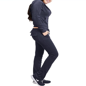 Velvet Custom Women Tracksuit <b>Jogger</b> Suit Training Sweatsuit Women Crop Top Hooded Gym Tracksuit by Inspire Apparel - Product Image 4