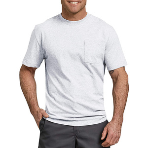 Camiseta de Algodón Roja de Manga Corta para Hombre con Bolsillo, Corte Regular, Cuello Redondo, Tejido Jersey, Color Sólido - Product Image 2