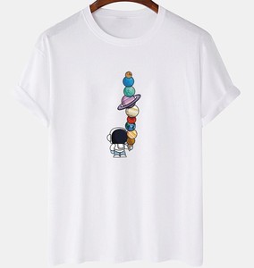 T-shirt en coton à imprimé graphique à la mode pour femmes T-shirt décontracté élégant avec tissu respirant doux d'art unique pour un usage quotidien - Product Image 5