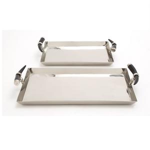 คลาสสิกตกแต่งเงินชุบโลหะให้บริการถาดอินเดียที่ทำด้วยมือที่มีคุณภาพสูงสแตนเลสทรงกลม - Product Image 4