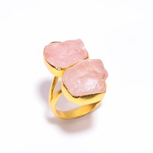 Anillo de Plata de Ley 925 para mujer, piedra preciosa de morganita natural, anillo chapado en oro de Plata de Ley 925, joyería de plata hecha a mano - Product Image 1