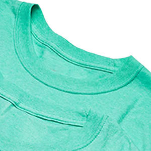 Alta calidad logotipo personalizado bordado impresión Casual pantalones cortos mangas algodón liso Color sólido cuello redondo verano Hombre Camisetas - Product Image 3