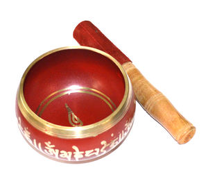 Bol de Chakra de couleur rouge de guérison métassique bol de chant en pierre de guérison - Product Image 1