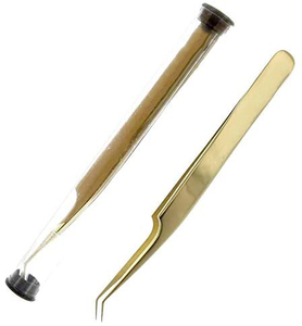 Pince à cils en acier inoxydable à pointe en fibre, personnalisable avec logo, pour extensions de cils volume - Marque privée - Product Image 2