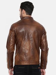 Elegante chaqueta de cuero para hombre [estilo cremallera chaqueta de cuero sólido negro estilo pegado al hombro] por EVERGLOW - Product Image 2