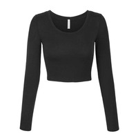 Camiseta Corta de Moda Casual, Corte Ajustado, Manga Larga, Tallas Grandes, Transpirable, de Algodón