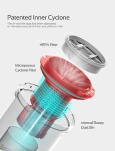 REVE VC20 Aspirateur cyclone électrique sans fil pour l'humidité/le séchage Nettoyeur de tapis sans sac pour la maison, l'extérieur, l'hôtel et le garage Blanc - Product Image 2