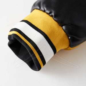 เสื้อแจ็คเก็ตหนังผู้ชายคุณภาพสูงทรงเข้ารูปสำหรับฤดูหนาว ผ้าฝ้ายผสมขนแกะและโพลีเอสเตอร์กันลม ซิปแบบลำลอง ไซส์ใหญ่พิเศษ - Product Image 5