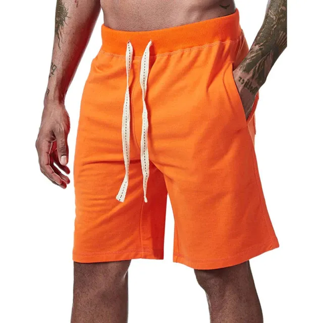 Lưới bóng rổ quần short hai sâu bên HEM Túi mùa hè cơ bản người đàn ông quần short cắt phù hợp với Polyester cổ điển Đồng bằng cotton kỹ thuật giữa