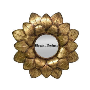 Miroir mural en métal de conception de feuille abordable peu coûteux meilleure qualité miroir en gros salon miroir mural fantaisie décoratif - Product Image 4