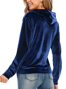 Vestes molletonnées en velours pour femmes, Streetwear, couleur brillante, blouson d'hiver, Logo OEM, manches longues, meilleure vente, - Product Image 5