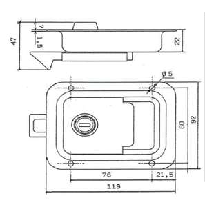 Caja de Herramientas de bloqueo de paleta de acero inoxidable, pestillo de bloqueo de paleta, Piezas de camiones - Product Image 4