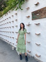 Nouveautés 2020 : Ensemble de jupes mi-mollet évasées à volants, motif floral, grande taille, pour femme, fabriqué au Vietnam, avec fermetures éclair naturelles