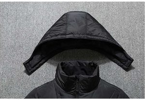 Veste matelassée pour homme, chaude pour l'hiver, en polyester et nylon, fermeture éclair, design personnalisé, impression de haute qualité, à capuche, tendance - Product Image 5