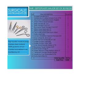 Ensemble de 30 instruments de chirurgie de septoplastie manuelle en acier inoxydable, norme de sécurité MOL, y compris plastique et métal - Product Image 6