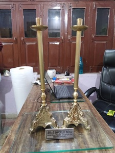 BRASS <b>CHURCH</b> <b>LARGE</b> <b>CANDLE</b> HOLDER <b>CHURCH</b> SUPPLIES - Product Image 4