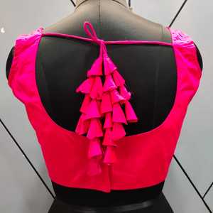 Chemisier saree de travail de séquence brodé de tissu de soie lourde indienne blouse lehenga pour les femmes - Product Image 6