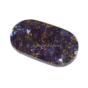 Cabujones de orgonita ovalados para protección EMF, color azul cristal - Product Image 1