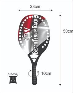 Raquettes de beach tennis et de padel sur mesure avec filet en fibre de carbone, face de 20 mm, poids de 310-330 g, logos et combinaisons de couleurs - Product Image 1