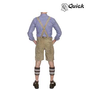 2024 TENDANCE authentique allemand unisexe Lederhosen blanc en cuir véritable court vêtements de travail Oktoberfest tenue en cuir véritable authentique - Product Image 4