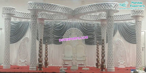 Mandap de boda con corte de diamante, elegante, de fibra de cristal, espiral, para escenario, boda, moderna - Product Image 2