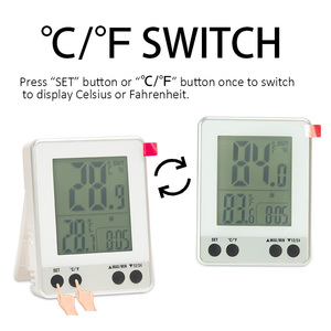Sakeemaf — thermomètre numérique <span class=keywords><strong>sans</strong></span> <span class=keywords><strong>fil</strong></span>, pour l'intérieur et l'extérieur, affichage de la température, horloge numérique, avec capteur extérieur - Product Image 4