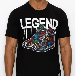 LEGEND ayakkabı grafik OEM erkek giyim özel logo sonraki seviye grafik t shirt erkekler için DTG,DTS,DTF baskı erkekler t gömlek