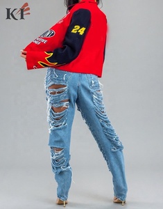 KEVEN IMPEX Jeans de Mezclilla Teñida Lisa con Botones Personalizados, Cintura Media, Corte Recto, Pantalones Casuales Transpirables de Secado Rápido - Product Image 5
