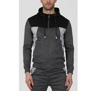 Traje de gimnasio con cremallera completa y bolsillos, conjunto de chándal de bloque de color, chaqueta y fondo para trotar, 2 piezas - Product Image 3