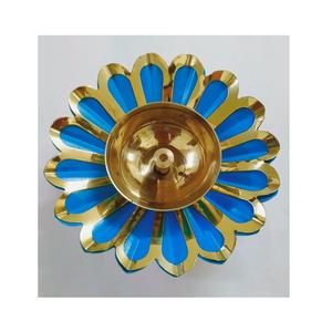 Diya น้ำมันทองเหลืองอินเดียสำหรับพิธีกรรมทางศาสนาฮินดูพูจา,ของขวัญดอกบัวดิยา Diwali จากทองเหลืองอินเดีย - Product Image 6